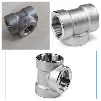 Υψηλής ποιότητας ASME B16.9/ASTM A403 WP316 304 SS Ατσάλινο νήμα ίσης διαμέτρου Tee