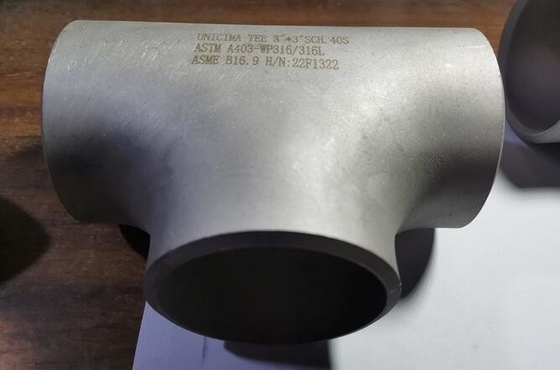 Άνευ ραφής ευθύ γράμμα Τ 3» * 3» sch-XS ASTM A403-WP316/316L ASME B16.9 συγκόλλησης άκρης