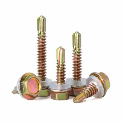 Ο κίτρινος ψευδάργυρος δεκαεξαδικού κάλυψε τις μόνες τρυπώντας με τρυπάνι βίδες με τη στρογγυλή σφράγιση